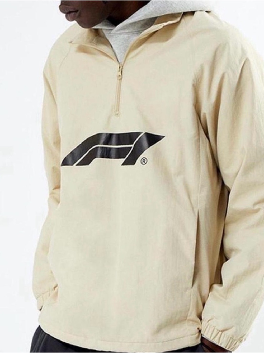 PacSun Beige F1 Half‑Zip Windbreaker